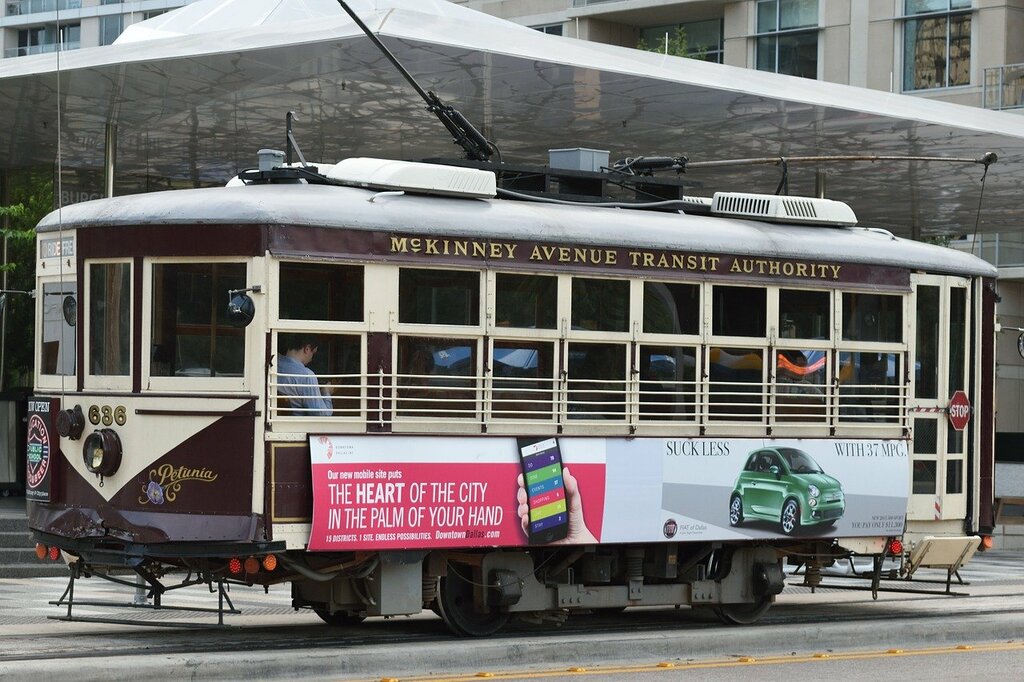 The old fashioned McKinney Avenue Trolley