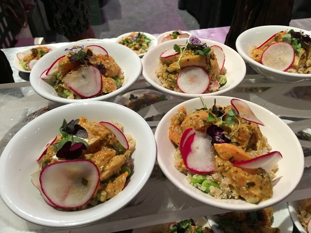 Arctic Char Poke w/ Quinoa, Edamame, Arame, Passionfruit, and Shiso