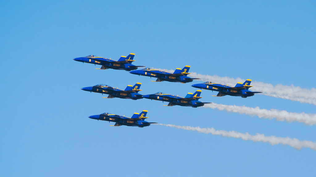 Blue Angels in delta formation at Fleet Week San Francisco 2016