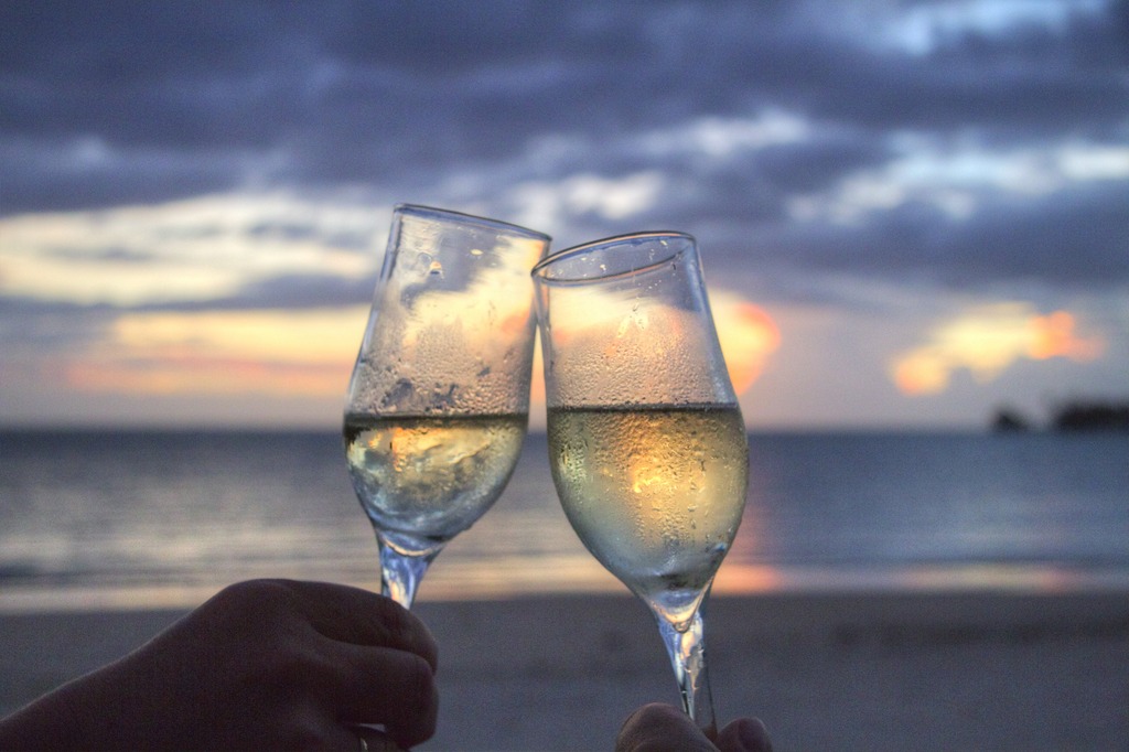 Beach and champagne