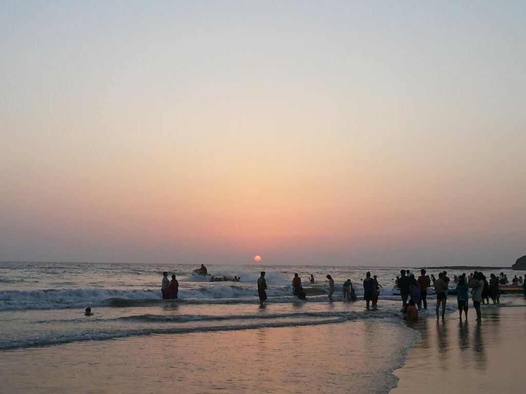 Alibaug beach sun set scene