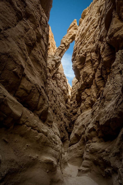The Bridge in Slot Canyon - Anza-Borrego State Park, CA, USA