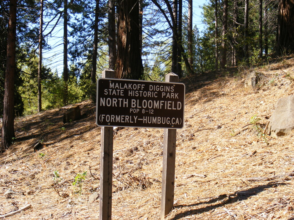 Sign for North Bloomfield, CA