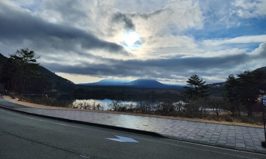 Fuji among the clouds