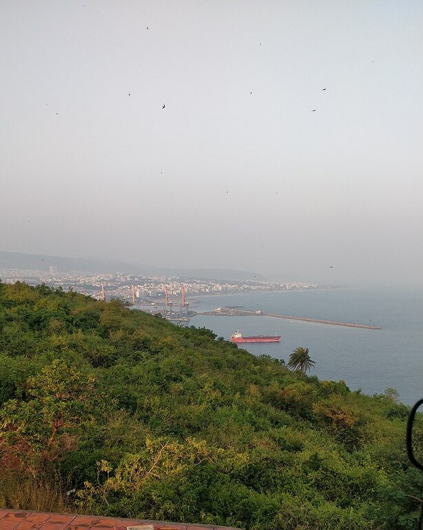 Vizag seaport from Dolphin nose hill lighthouse