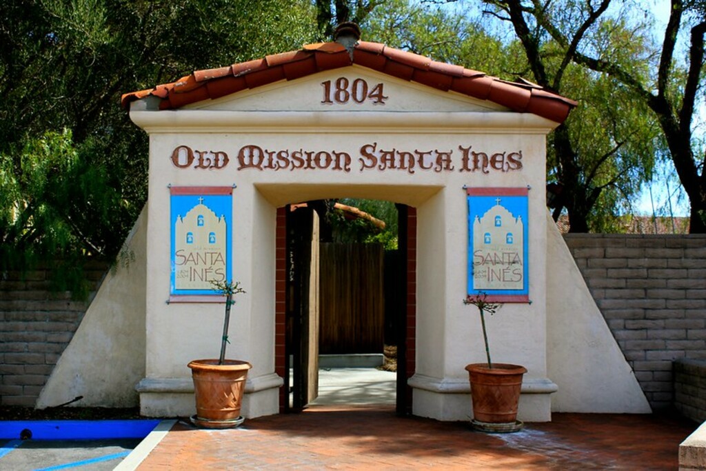 Old Mission Santa Ines parking lot entrance