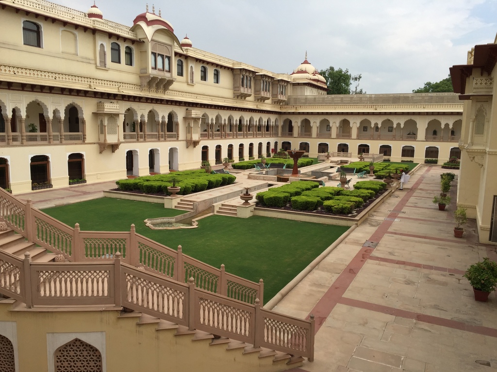 Rambagh Palace Jaipur courtyard, July 2016